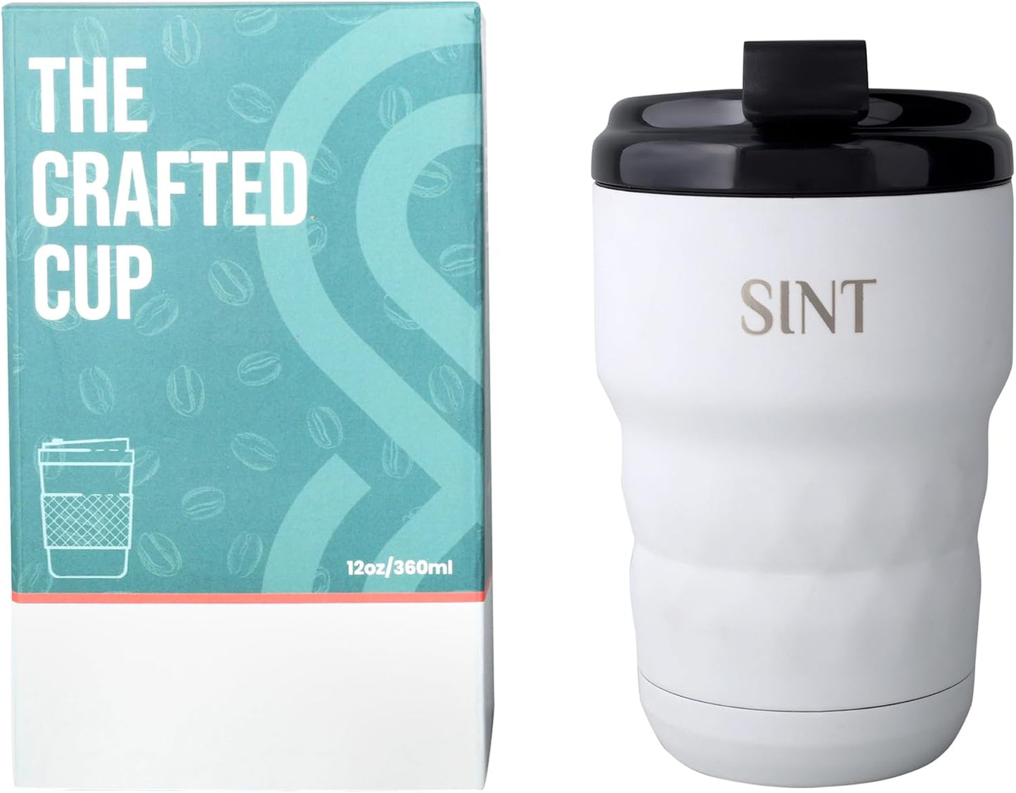 Insulated Travel Mug with Flip Lid, 12 oz Stainless Steel Coffee Cups Spill Proof, Double Wall Vacuum Tumblers, Reusable To Go Mug for Hot/Ice Coffee Tea (Gray)