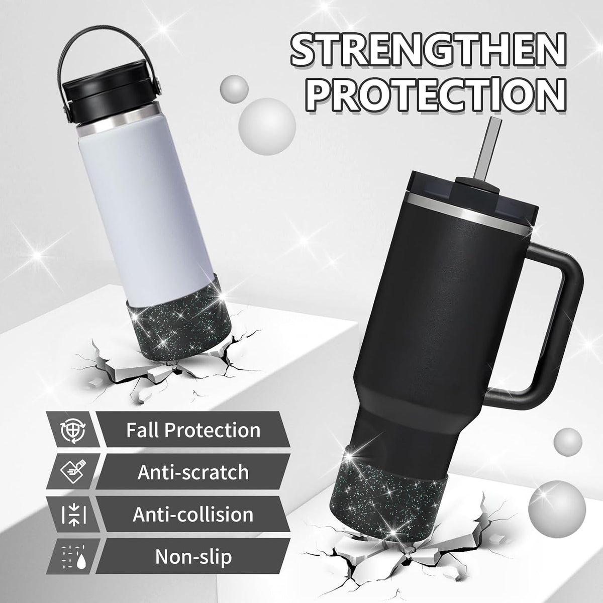 Bling Silicone Boot Compatible with Stanley Quencher Adventure 40oz