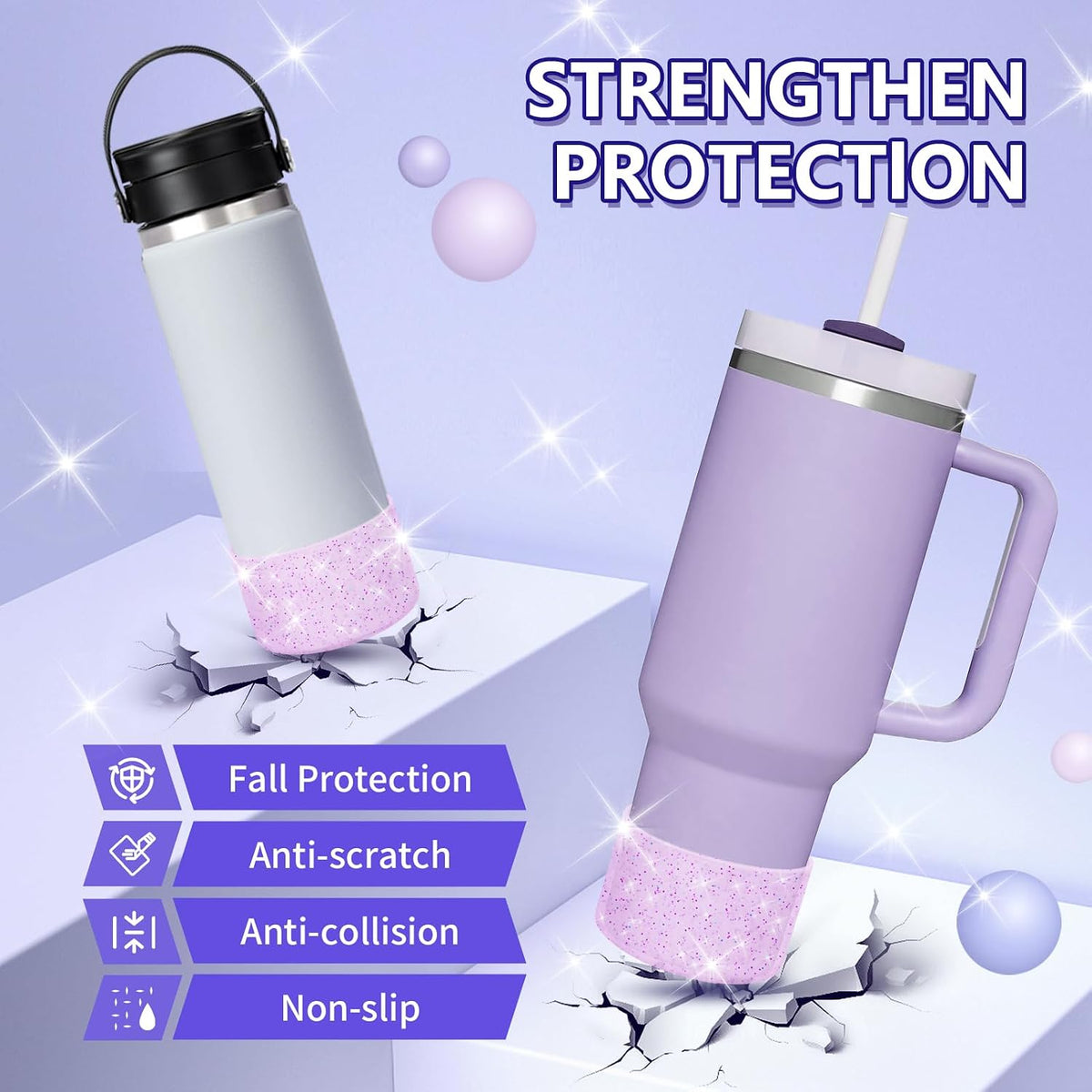 Bling Silicone Boot Compatible with Stanley Quencher Adventure 40oz