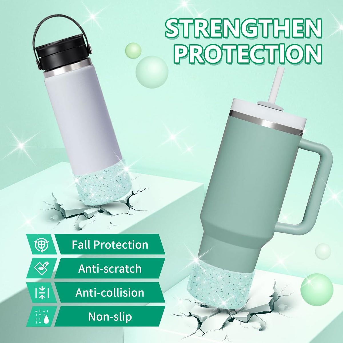 Bling Silicone Boot Compatible with Stanley Quencher Adventure 40oz