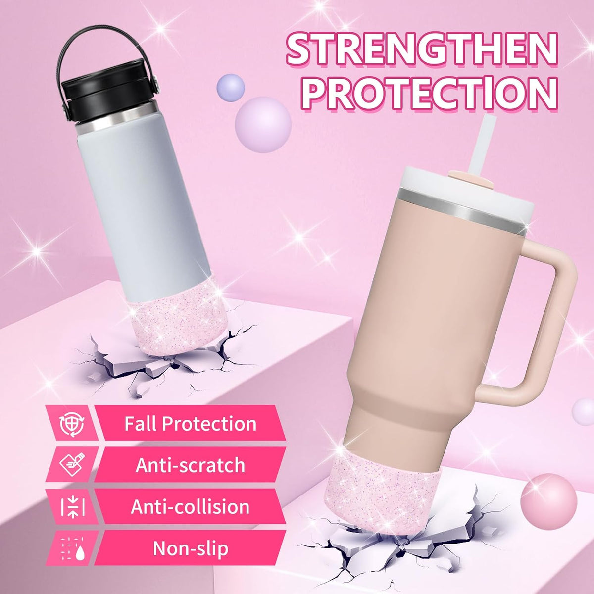 Bling Silicone Boot Compatible with Stanley Quencher Adventure 40oz