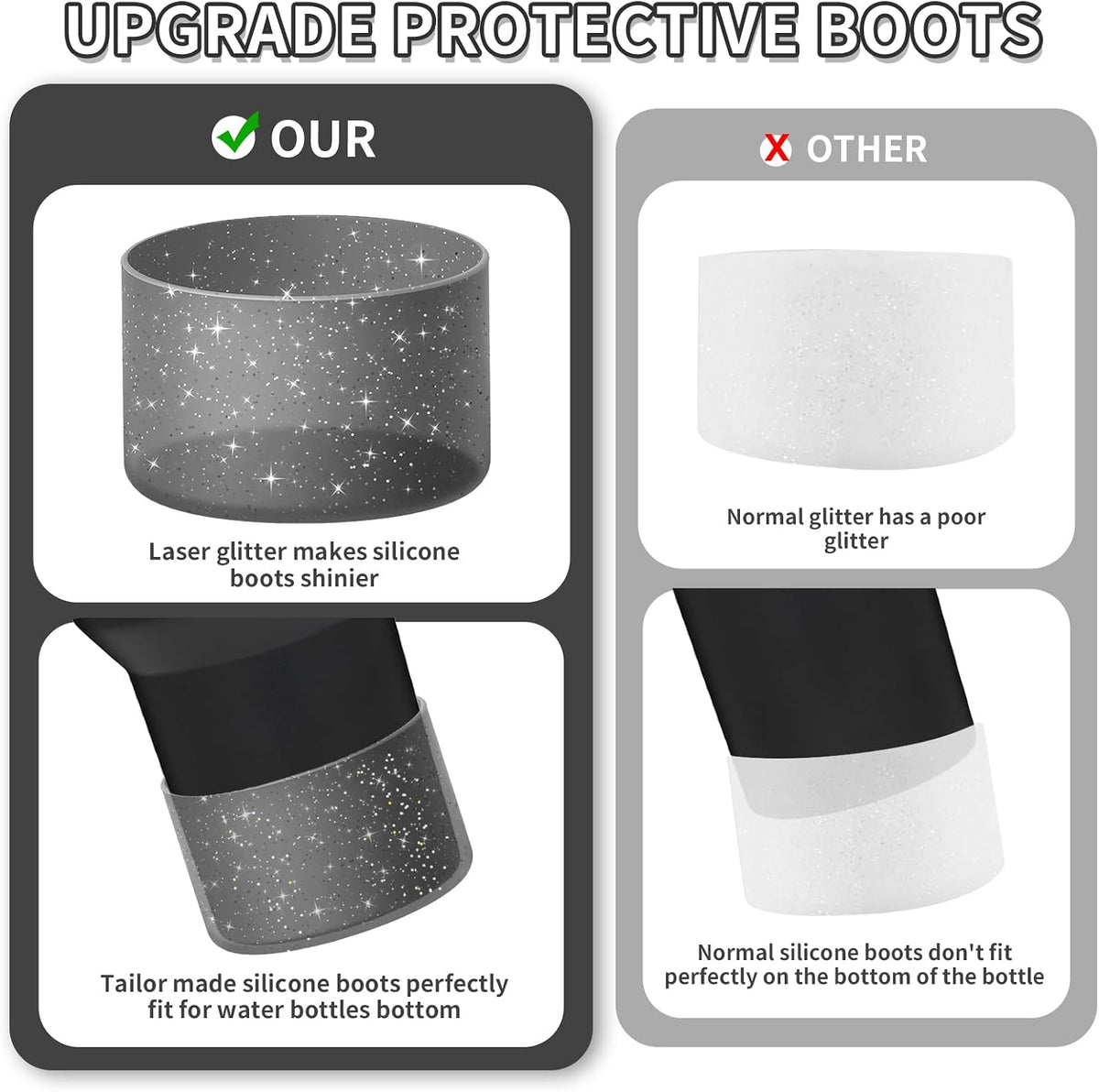 Bling Silicone Boot Compatible with Stanley Quencher Adventure 40oz