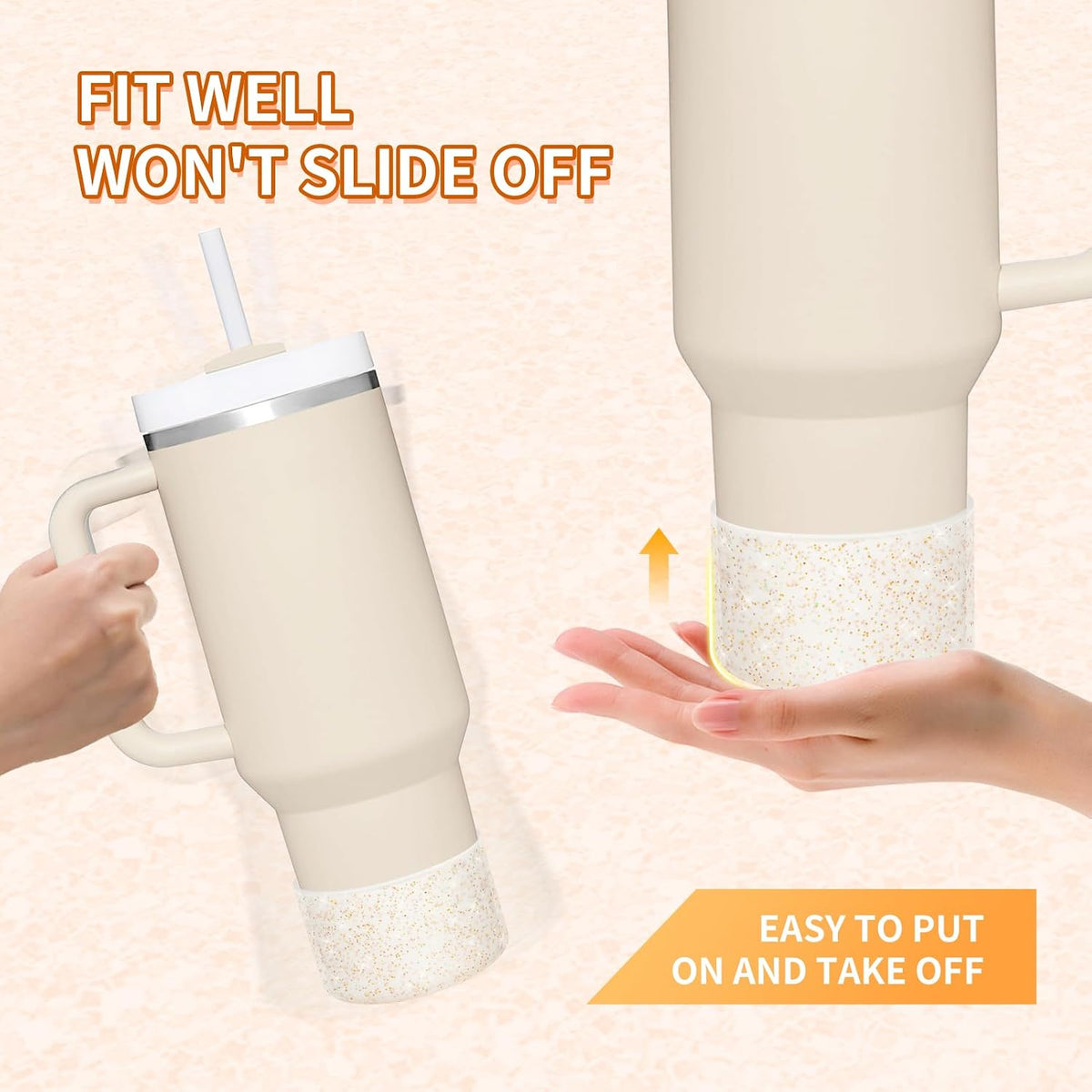 Bling Silicone Boot Compatible with Stanley Quencher Adventure 40oz