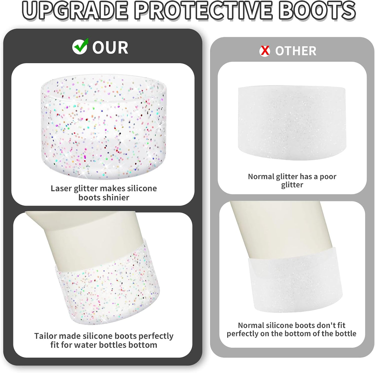 Bling Silicone Boot Compatible with Stanley Quencher Adventure 40oz