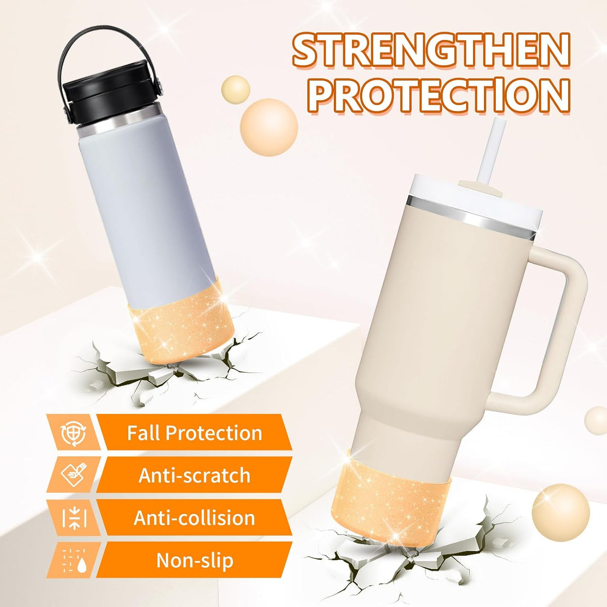 Bling Silicone Boot Compatible with Stanley Quencher Adventure 40oz