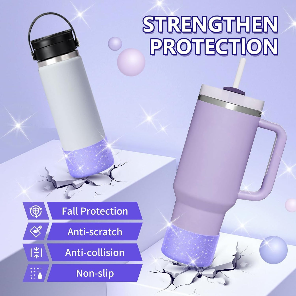Bling Silicone Boot Compatible with Stanley Quencher Adventure 40oz