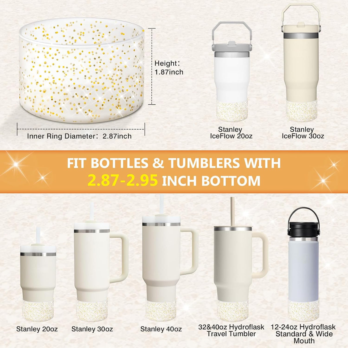Bling Silicone Boot Compatible with Stanley Quencher Adventure 40oz