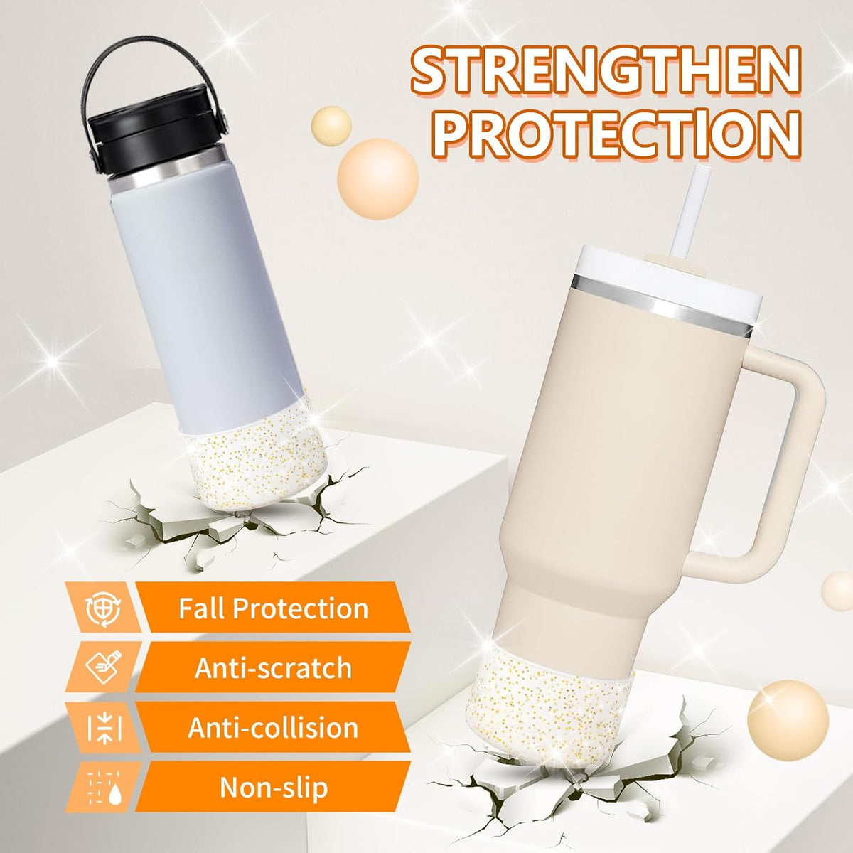 Bling Silicone Boot Compatible with Stanley Quencher Adventure 40oz