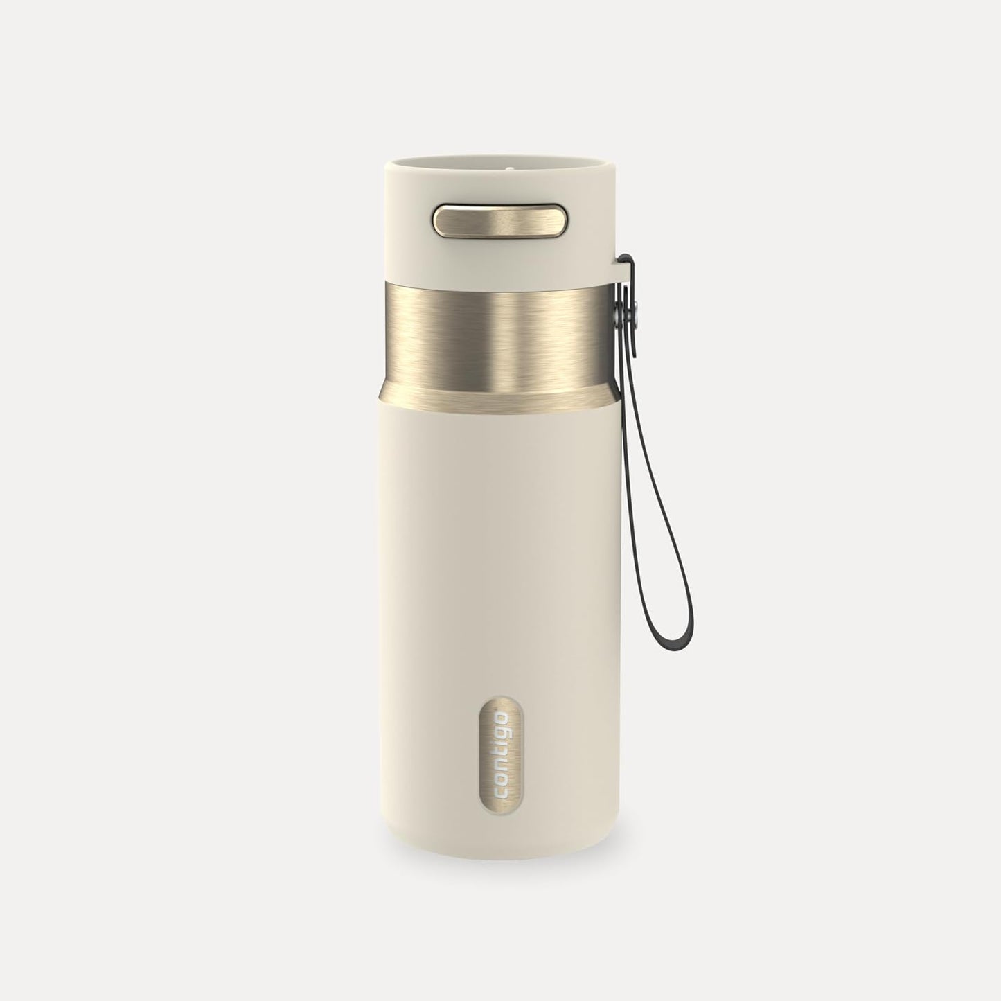 AutoSeal 24 oz Stainless Steel Vacuum-Insulated Water Bottle with Leakproof Push-Button Spout & Lock, Carry Strap, BPA-Free & Lead-Free, Dishwasher Safe