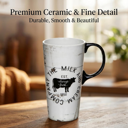 17oz Ceramic Coffee Mug with Lid and Gift Box, Vintage Golf Club | Retro Golf Lover Coffee Cup• Easy to Grip • Car cupholder fit • Easy cleaning