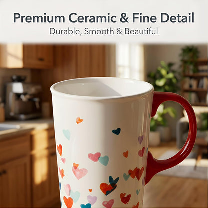 17oz Ceramic Coffee Mug with Lid and Gift Box, Vintage Golf Club | Retro Golf Lover Coffee Cup• Easy to Grip • Car cupholder fit • Easy cleaning