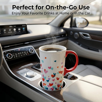 17oz Ceramic Coffee Mug with Lid and Gift Box, Vintage Golf Club | Retro Golf Lover Coffee Cup• Easy to Grip • Car cupholder fit • Easy cleaning