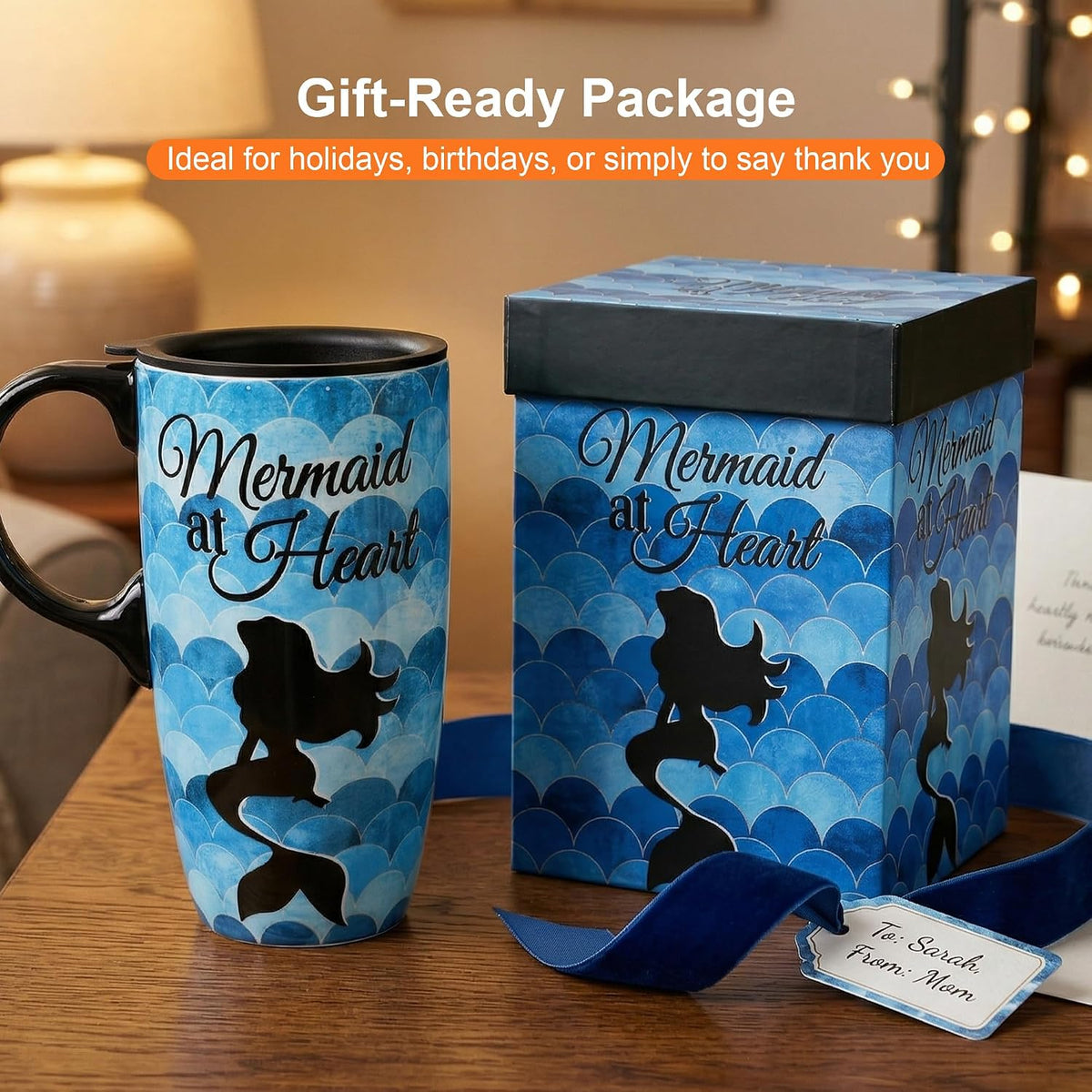 17oz Ceramic Coffee Mug with Lid and Gift Box, Vintage Golf Club | Retro Golf Lover Coffee Cup• Easy to Grip • Car cupholder fit • Easy cleaning
