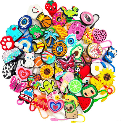 20Pcs Random Different Straw Cover Toppers for Stanley 40oz Cute Tumbler Straw Cap for 0.4inch Straws Stanley Cup Accessories