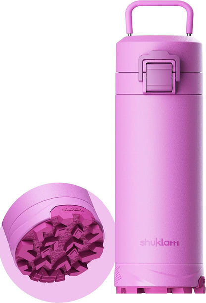 Outdoor Stainless Steel Insulated Tumbler, 19.6oz | One-Touch Splash-Proof Lid, Scratch-Resistant Coating, Non-Slip Base, Portable Carry Handle