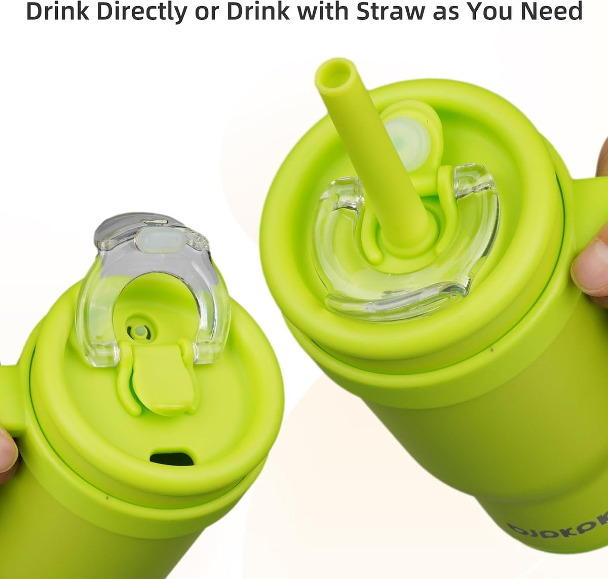 14 oz Insulated Water Bottle with Handle & Straw, Stainless Steel | Double Wall Vacuum, Leak Proof, Sweatproof, Wide Mouth, BPA Free, Dishwasher Safe, Keeps Cold/Hot, Travel, Cream