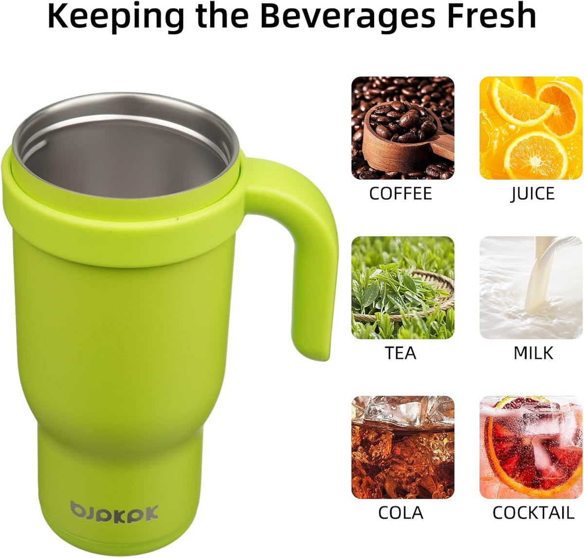 14 oz Insulated Water Bottle with Handle & Straw, Stainless Steel | Double Wall Vacuum, Leak Proof, Sweatproof, Wide Mouth, BPA Free, Dishwasher Safe, Keeps Cold/Hot, Travel, Cream