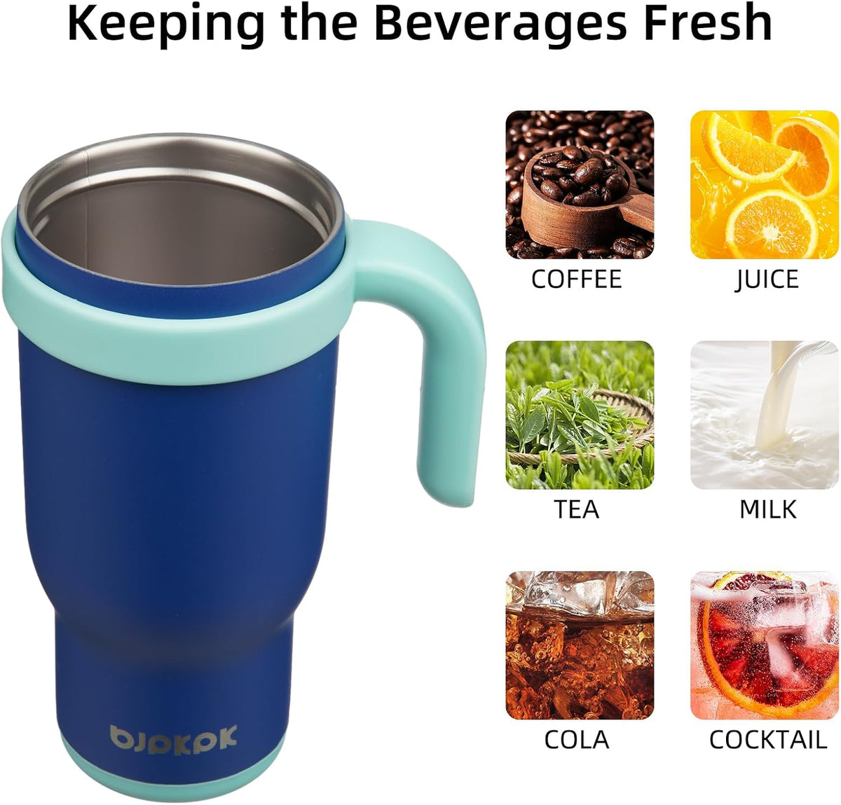 14 oz Insulated Water Bottle with Handle & Straw, Stainless Steel | Double Wall Vacuum, Leak Proof, Sweatproof, Wide Mouth, BPA Free, Dishwasher Safe, Keeps Cold/Hot, Travel, Cream