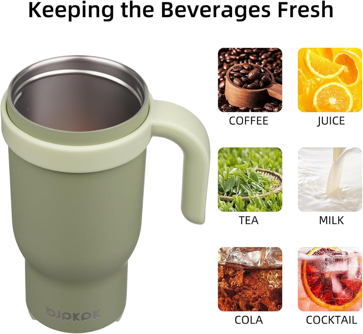 14 oz Insulated Water Bottle with Handle & Straw, Stainless Steel | Double Wall Vacuum, Leak Proof, Sweatproof, Wide Mouth, BPA Free, Dishwasher Safe, Keeps Cold/Hot, Travel, Cream