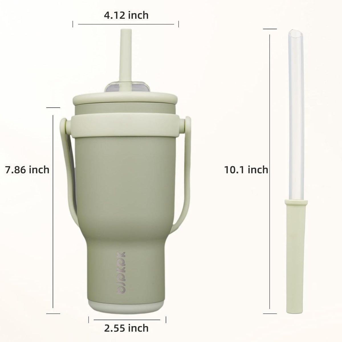 14 oz Insulated Water Bottle with Handle & Straw, Stainless Steel | Double Wall Vacuum, Leak Proof, Sweatproof, Wide Mouth, BPA Free, Dishwasher Safe, Keeps Cold/Hot, Travel, Cream