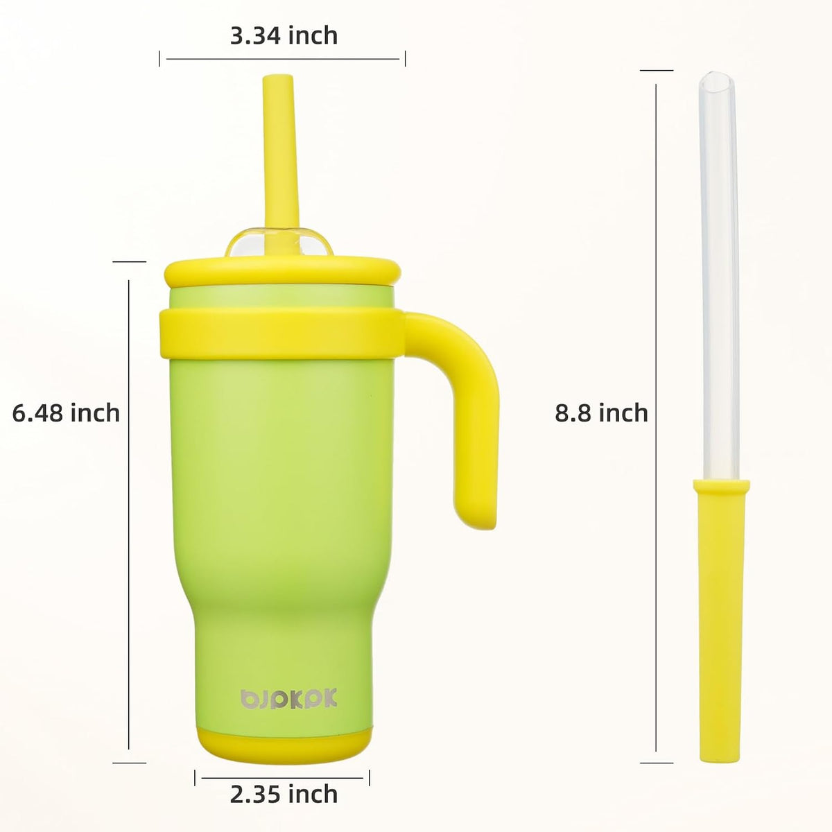 14 oz Insulated Water Bottle with Handle & Straw, Stainless Steel | Double Wall Vacuum, Leak Proof, Sweatproof, Wide Mouth, BPA Free, Dishwasher Safe, Keeps Cold/Hot, Travel, Cream
