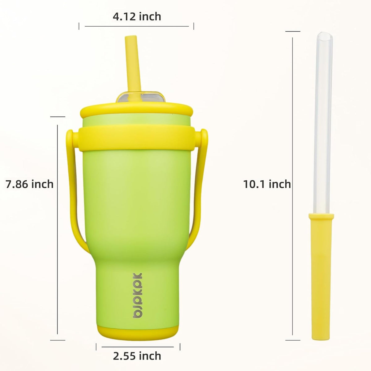 14 oz Insulated Water Bottle with Handle & Straw, Stainless Steel | Double Wall Vacuum, Leak Proof, Sweatproof, Wide Mouth, BPA Free, Dishwasher Safe, Keeps Cold/Hot, Travel, Cream