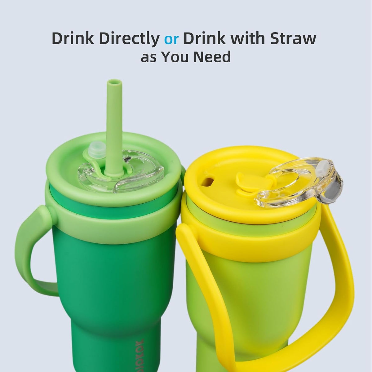 14 oz Insulated Water Bottle with Handle & Straw, Stainless Steel | Double Wall Vacuum, Leak Proof, Sweatproof, Wide Mouth, BPA Free, Dishwasher Safe, Keeps Cold/Hot, Travel, Cream