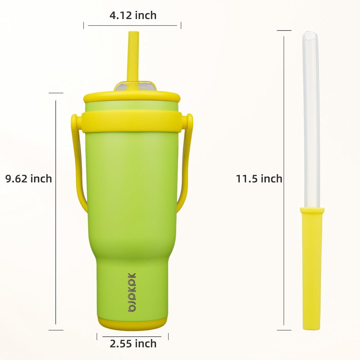 14 oz Insulated Water Bottle with Handle & Straw, Stainless Steel | Double Wall Vacuum, Leak Proof, Sweatproof, Wide Mouth, BPA Free, Dishwasher Safe, Keeps Cold/Hot, Travel, Cream