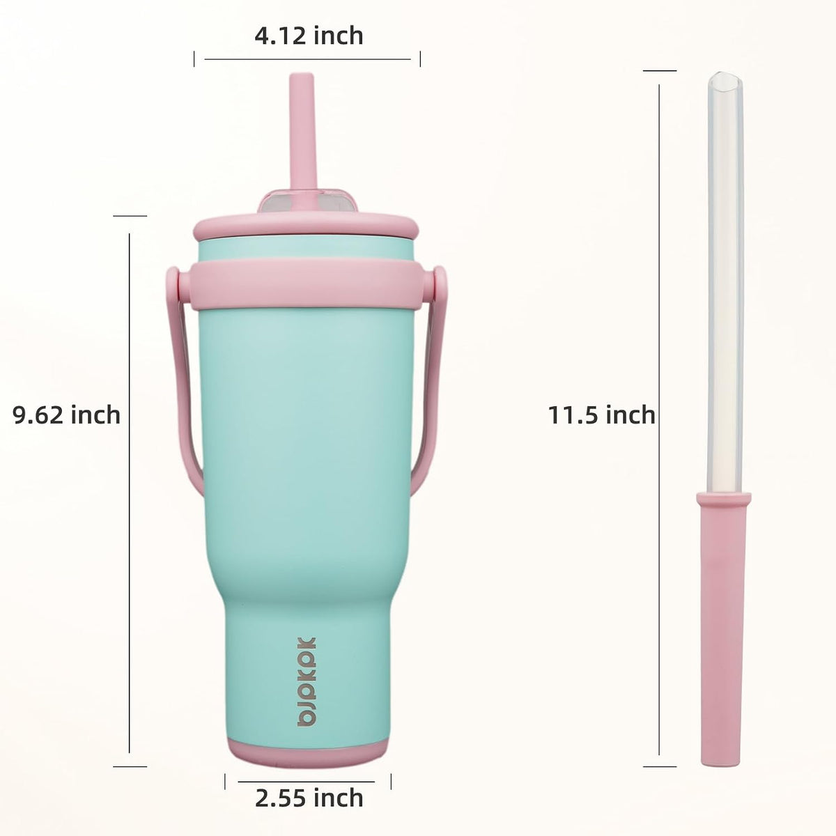 14 oz Insulated Water Bottle with Handle & Straw, Stainless Steel | Double Wall Vacuum, Leak Proof, Sweatproof, Wide Mouth, BPA Free, Dishwasher Safe, Keeps Cold/Hot, Travel, Cream