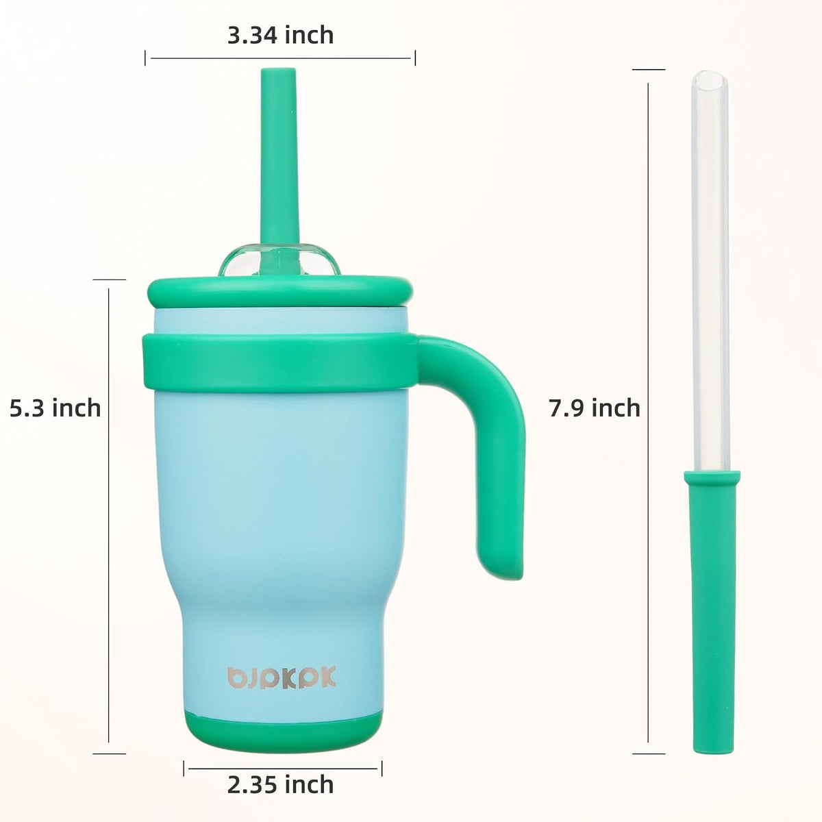 14 oz Insulated Water Bottle with Handle & Straw, Stainless Steel | Double Wall Vacuum, Leak Proof, Sweatproof, Wide Mouth, BPA Free, Dishwasher Safe, Keeps Cold/Hot, Travel, Cream