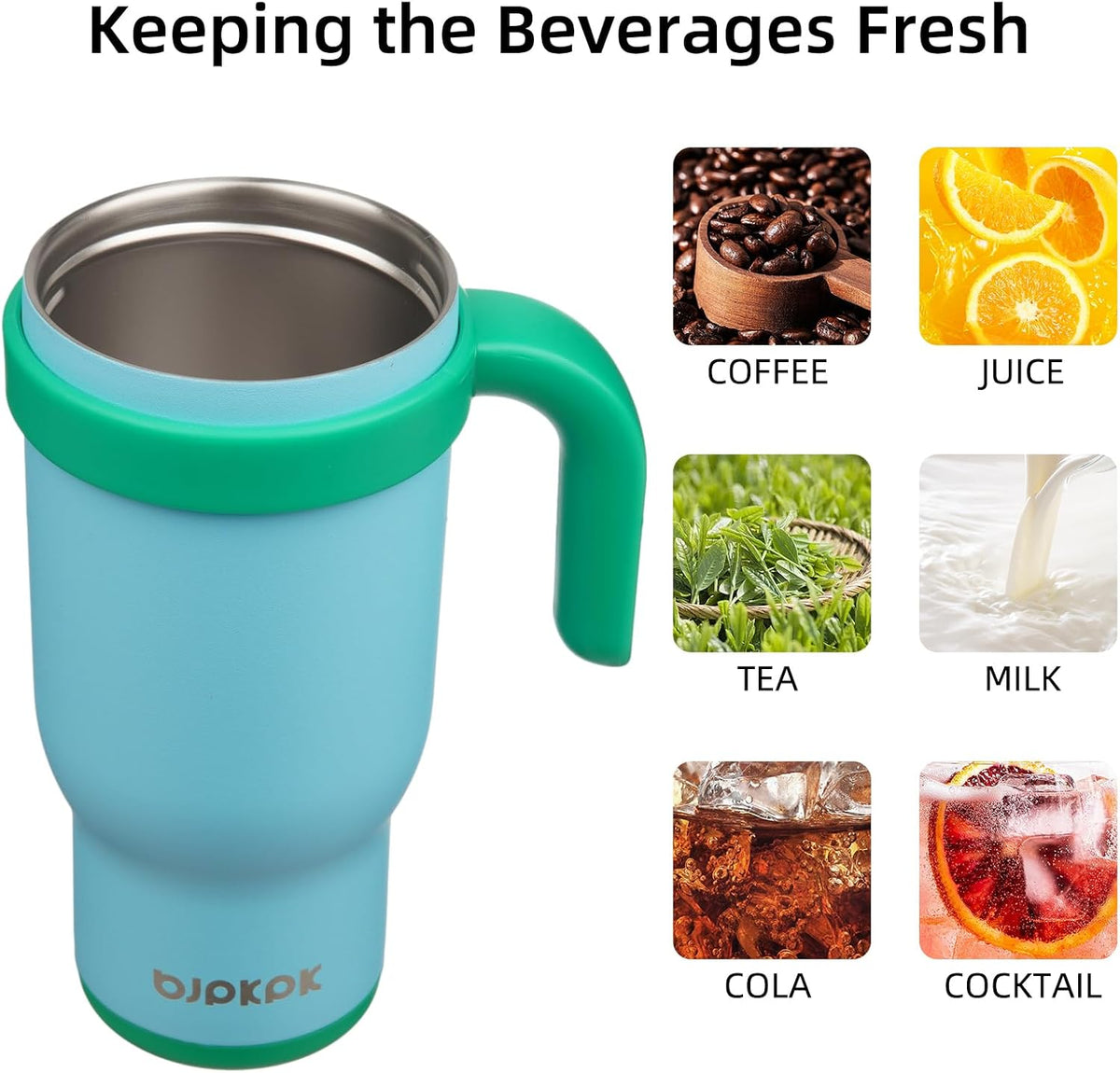 14 oz Insulated Water Bottle with Handle & Straw, Stainless Steel | Double Wall Vacuum, Leak Proof, Sweatproof, Wide Mouth, BPA Free, Dishwasher Safe, Keeps Cold/Hot, Travel, Cream