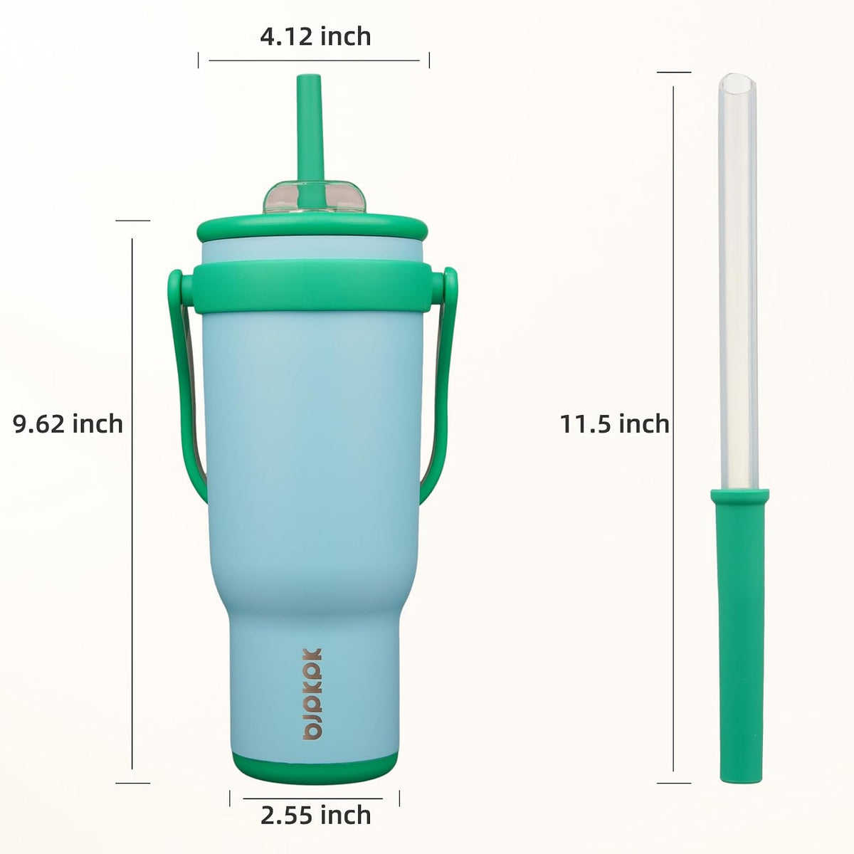 14 oz Insulated Water Bottle with Handle & Straw, Stainless Steel | Double Wall Vacuum, Leak Proof, Sweatproof, Wide Mouth, BPA Free, Dishwasher Safe, Keeps Cold/Hot, Travel, Cream