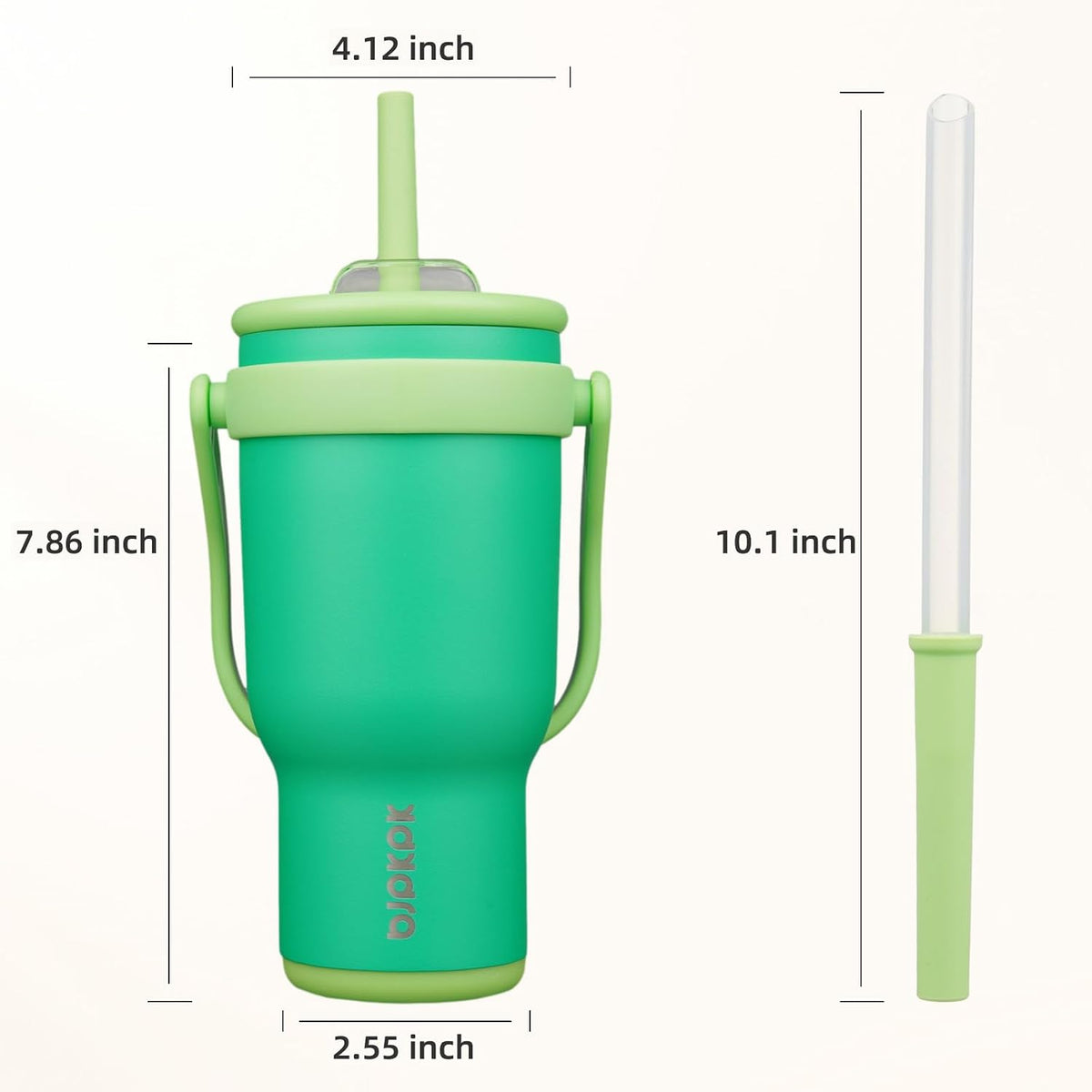 14 oz Insulated Water Bottle with Handle & Straw, Stainless Steel | Double Wall Vacuum, Leak Proof, Sweatproof, Wide Mouth, BPA Free, Dishwasher Safe, Keeps Cold/Hot, Travel, Cream