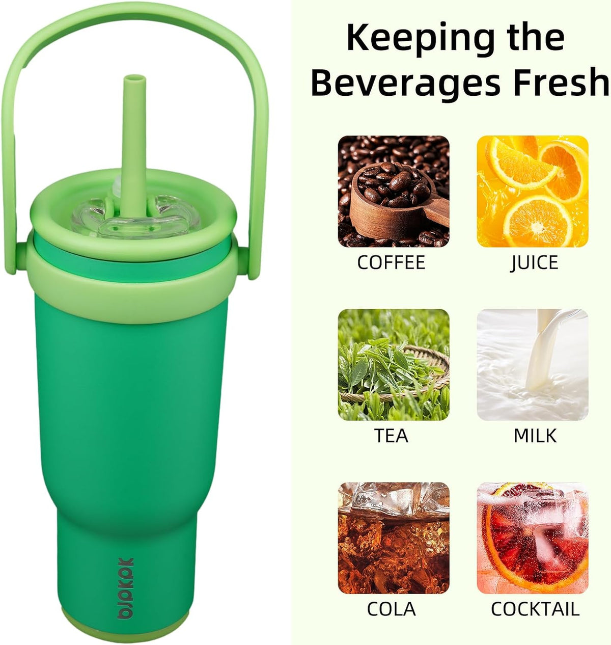 14 oz Insulated Water Bottle with Handle & Straw, Stainless Steel | Double Wall Vacuum, Leak Proof, Sweatproof, Wide Mouth, BPA Free, Dishwasher Safe, Keeps Cold/Hot, Travel, Cream