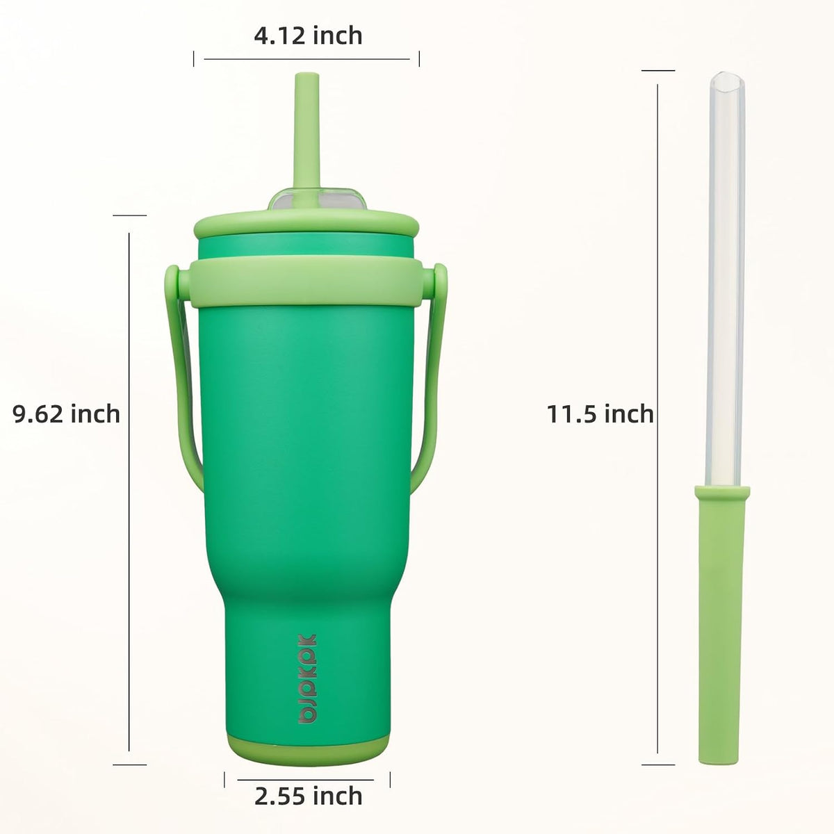14 oz Insulated Water Bottle with Handle & Straw, Stainless Steel | Double Wall Vacuum, Leak Proof, Sweatproof, Wide Mouth, BPA Free, Dishwasher Safe, Keeps Cold/Hot, Travel, Cream