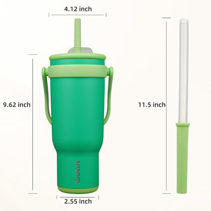 14 oz Insulated Water Bottle with Handle & Straw, Stainless Steel | Double Wall Vacuum, Leak Proof, Sweatproof, Wide Mouth, BPA Free, Dishwasher Safe, Keeps Cold/Hot, Travel, Cream