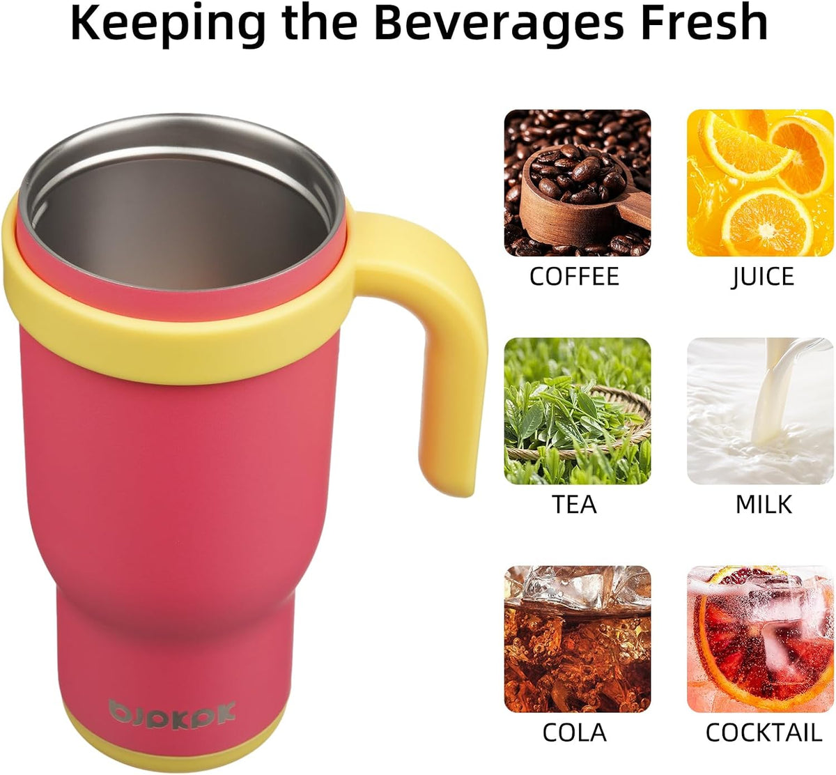 14 oz Insulated Water Bottle with Handle & Straw, Stainless Steel | Double Wall Vacuum, Leak Proof, Sweatproof, Wide Mouth, BPA Free, Dishwasher Safe, Keeps Cold/Hot, Travel, Cream