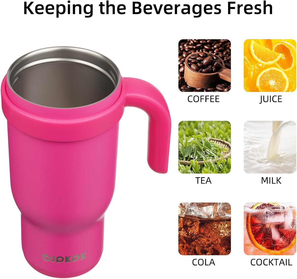 14 oz Insulated Water Bottle with Handle & Straw, Stainless Steel | Double Wall Vacuum, Leak Proof, Sweatproof, Wide Mouth, BPA Free, Dishwasher Safe, Keeps Cold/Hot, Travel, Cream