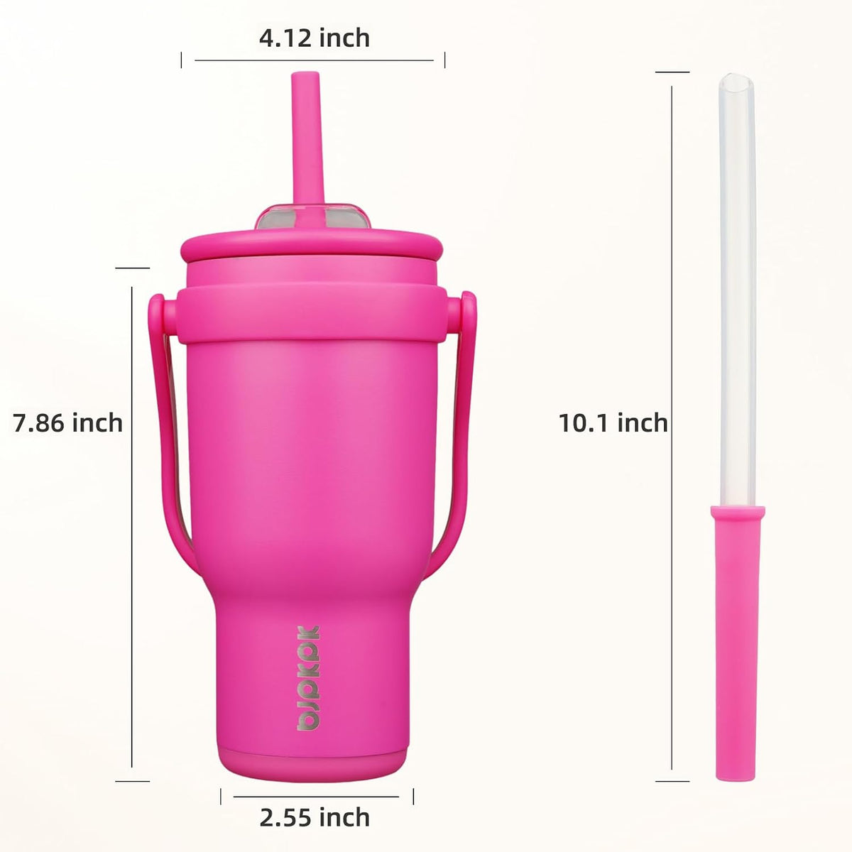 14 oz Insulated Water Bottle with Handle & Straw, Stainless Steel | Double Wall Vacuum, Leak Proof, Sweatproof, Wide Mouth, BPA Free, Dishwasher Safe, Keeps Cold/Hot, Travel, Cream