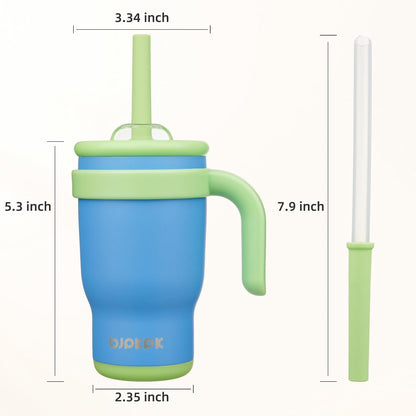 14 oz Insulated Water Bottle with Handle & Straw, Stainless Steel | Double Wall Vacuum, Leak Proof, Sweatproof, Wide Mouth, BPA Free, Dishwasher Safe, Keeps Cold/Hot, Travel, Cream