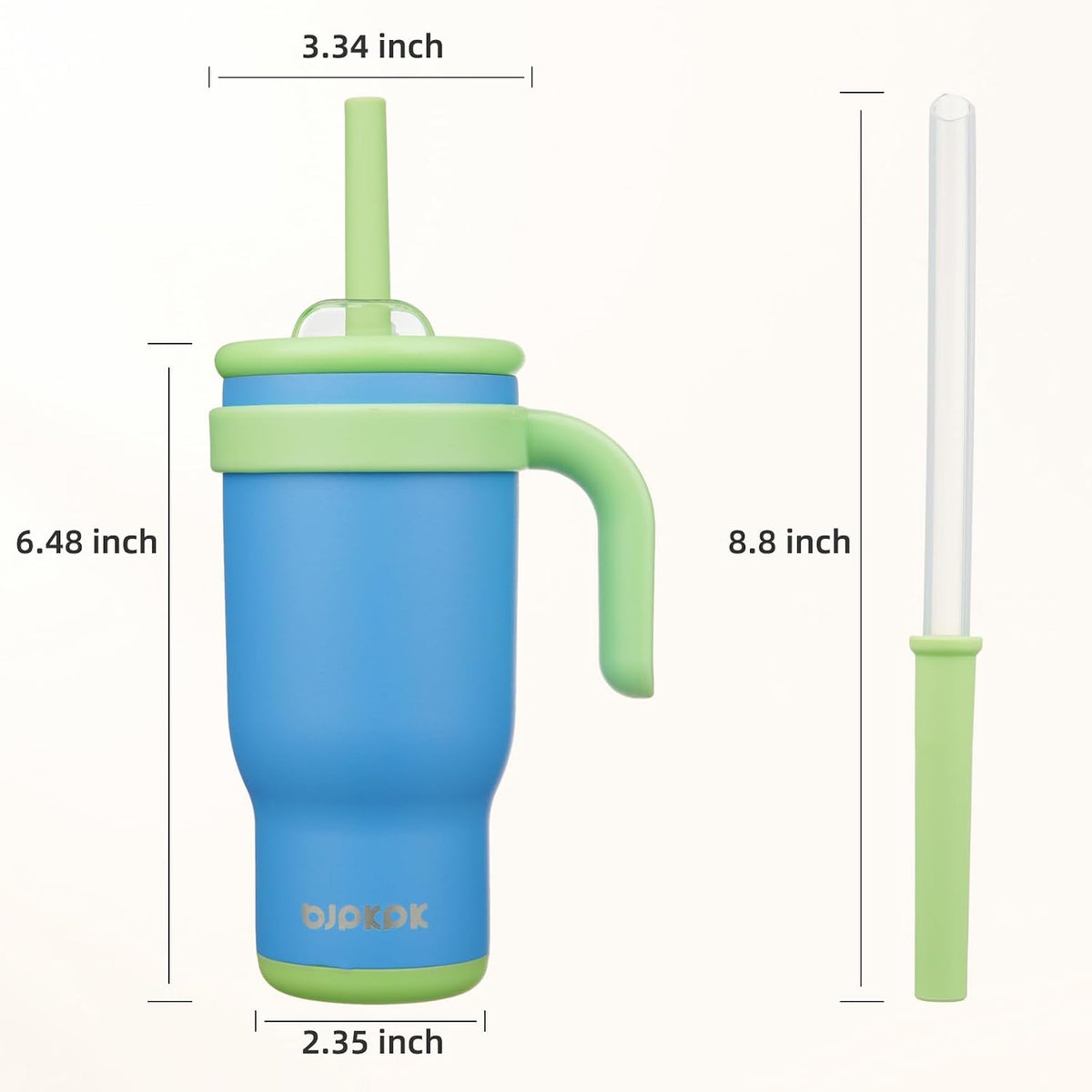 14 oz Insulated Water Bottle with Handle & Straw, Stainless Steel | Double Wall Vacuum, Leak Proof, Sweatproof, Wide Mouth, BPA Free, Dishwasher Safe, Keeps Cold/Hot, Travel, Cream