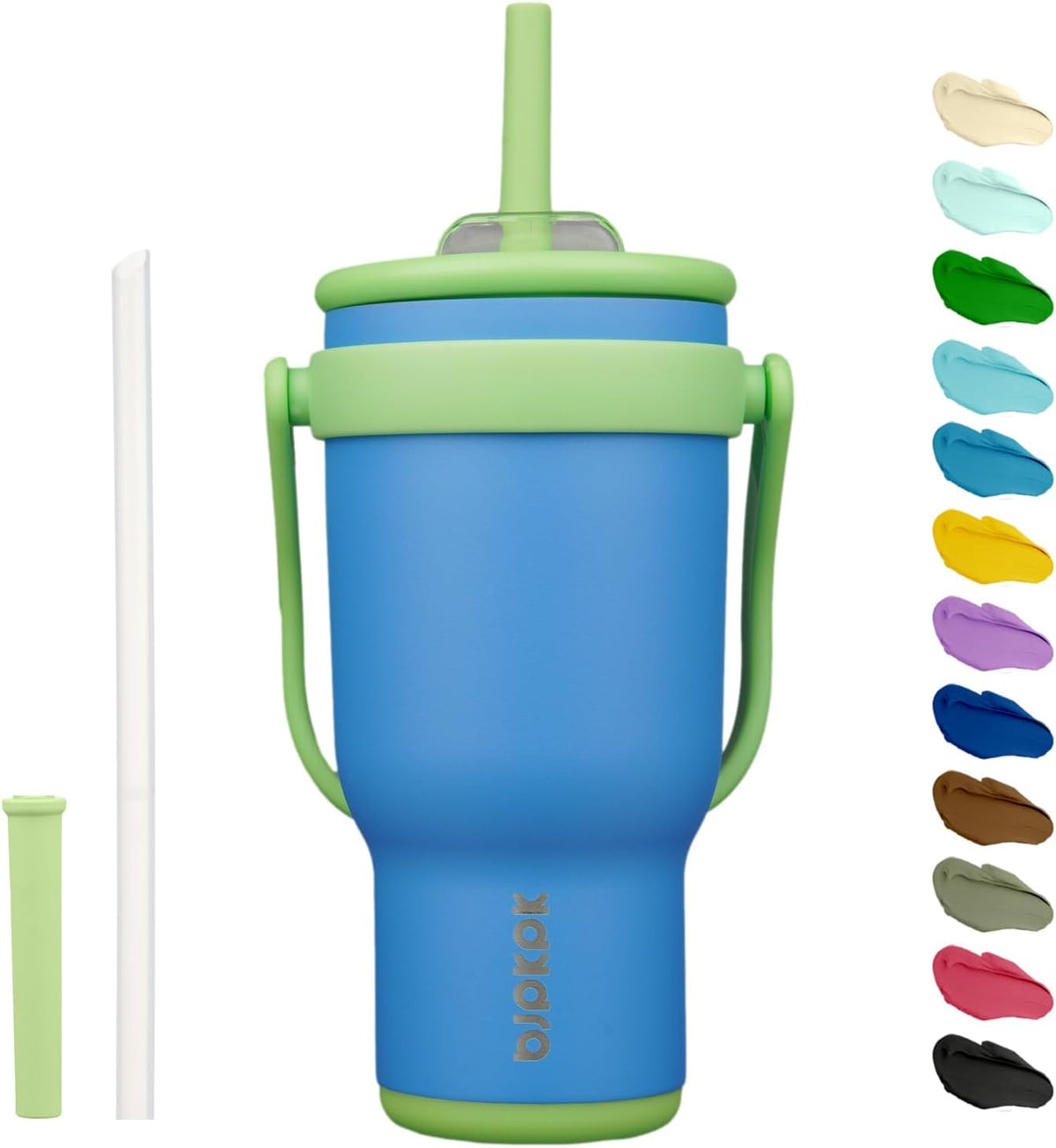 14 oz Insulated Water Bottle with Handle & Straw, Stainless Steel | Double Wall Vacuum, Leak Proof, Sweatproof, Wide Mouth, BPA Free, Dishwasher Safe, Keeps Cold/Hot, Travel, Cream
