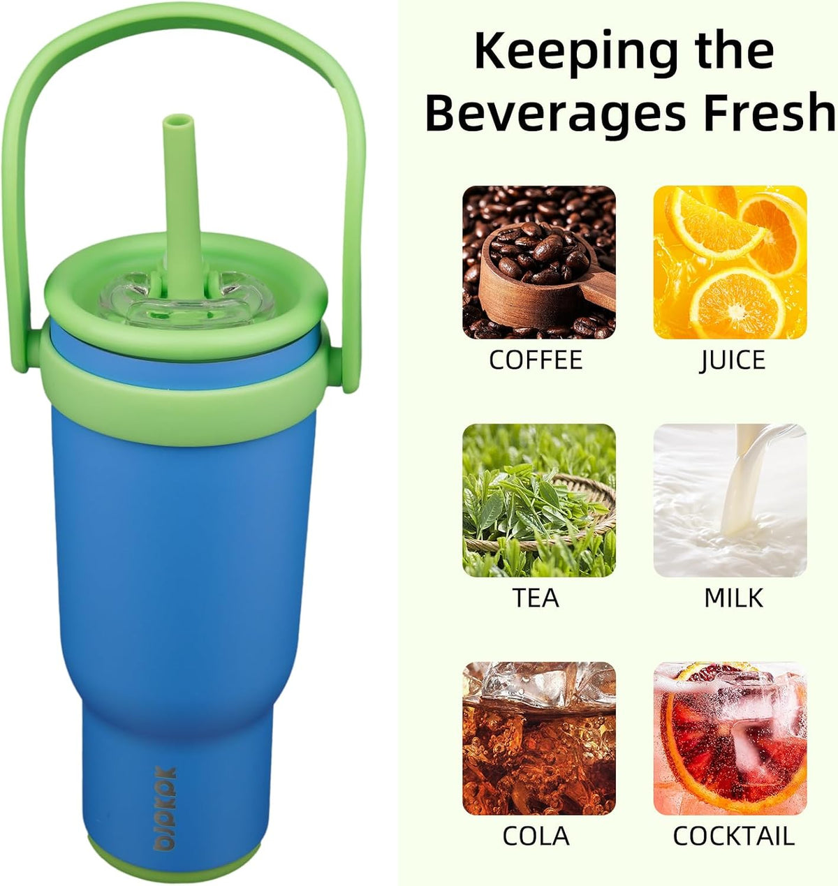 14 oz Insulated Water Bottle with Handle & Straw, Stainless Steel | Double Wall Vacuum, Leak Proof, Sweatproof, Wide Mouth, BPA Free, Dishwasher Safe, Keeps Cold/Hot, Travel, Cream
