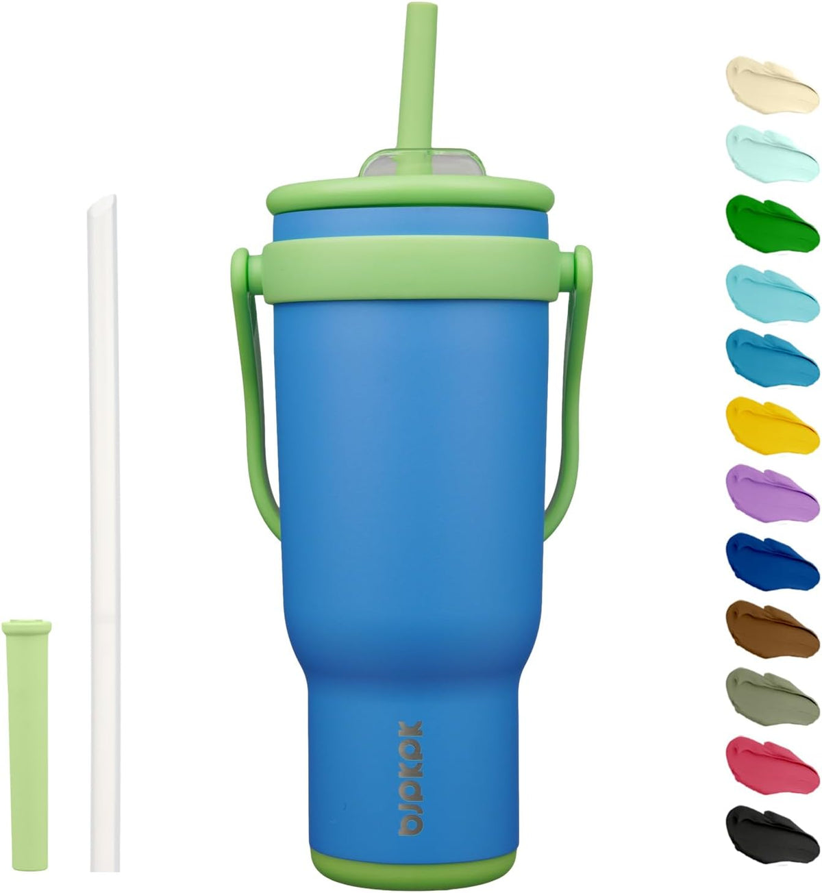 14 oz Insulated Water Bottle with Handle & Straw, Stainless Steel | Double Wall Vacuum, Leak Proof, Sweatproof, Wide Mouth, BPA Free, Dishwasher Safe, Keeps Cold/Hot, Travel, Cream