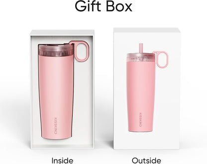Leakproof Iced Coffee Tumbler 24 oz, Insulated Ceramic Lined Cup | Iced Coffee All Day, Leakproof, Ceramic-Lined Interior, Bag-Safe Commute, Work, Travel, Fits Cup Holders, Hidden Straw Lid