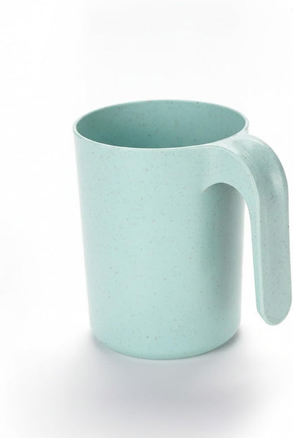 1 Pack Wheat Straw Composite Cup with Handle, 11 fl oz Tumbler for Kitchen and Office Desk Use