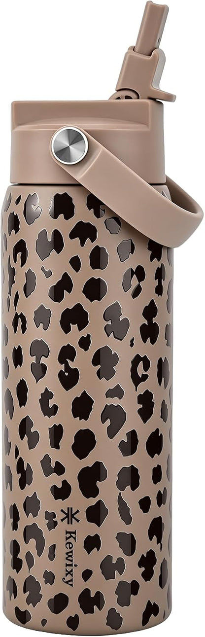 KEWIXY Pickleball Water Bottle 32 oz Insulated, Stainless Steel with Straw, Leak Proof, Keep Cold 24H, Vacuum, Pickleball Gifts for Pickleball Players, Pickleball Lovers, Women Girls Sport