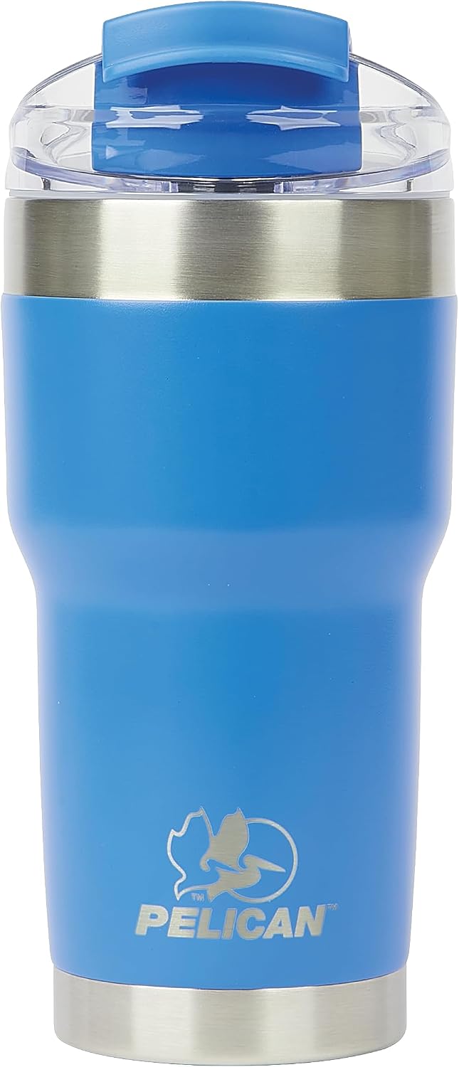 Pelican Traveler™ 22 oz Vacuum Insulated Tumbler - Stainless Steel Double Wall Travel with Dual Lid, Powder Coated Insulated Coffee Mug For Hot Cold Drinks, Sirius