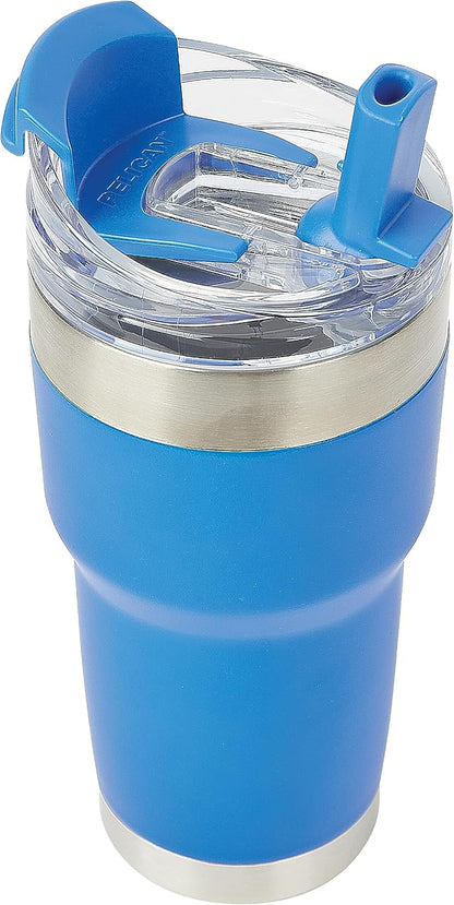 Pelican Traveler™ 22 oz Vacuum Insulated Tumbler - Stainless Steel Double Wall Travel with Dual Lid, Powder Coated Insulated Coffee Mug For Hot Cold Drinks, Sirius