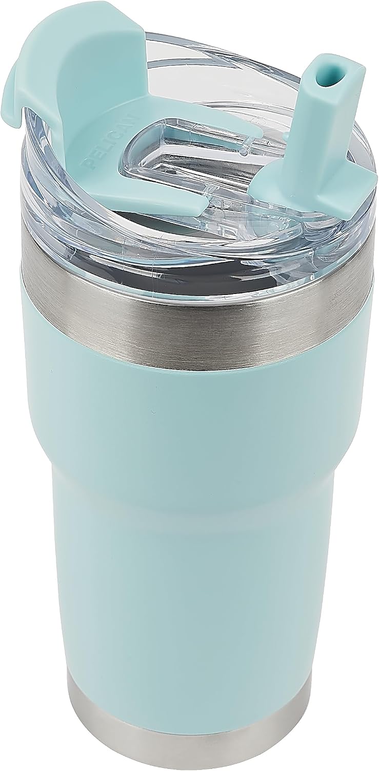 Pelican Traveler™ 22 oz Vacuum Insulated Tumbler - Stainless Steel Double Wall Travel with Dual Lid, Powder Coated Insulated Coffee Mug For Hot Cold Drinks, Sirius